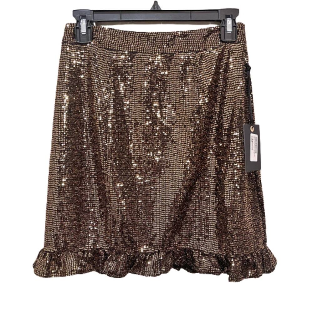 4SI3NNAI Women's Gold Berlin Skirt Size XS NWT